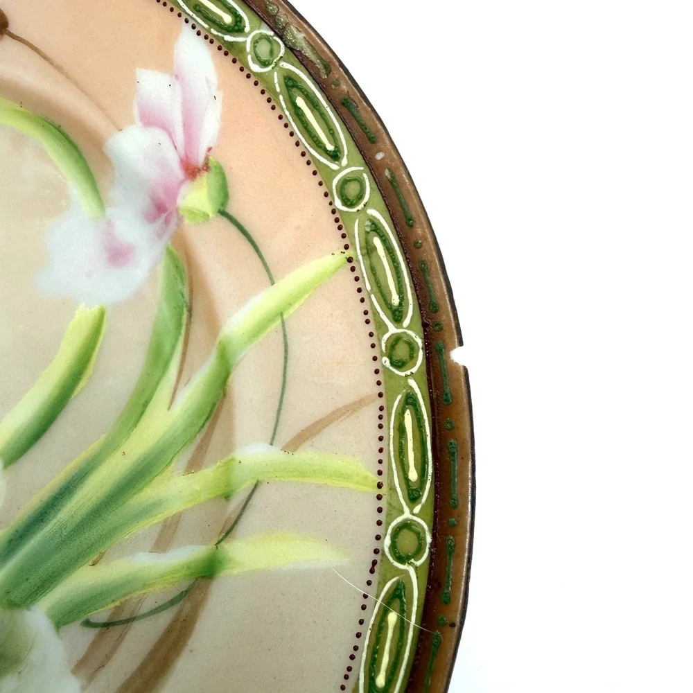 Hand Painted Nippon Floral Plates 6.25